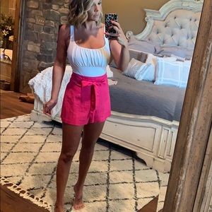 Pink high rise shorts